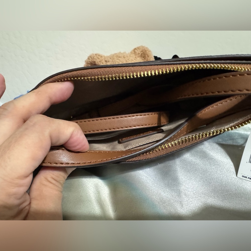 Michael Kors Starry Brown and Gold Crossbody - Picture 3 of 4